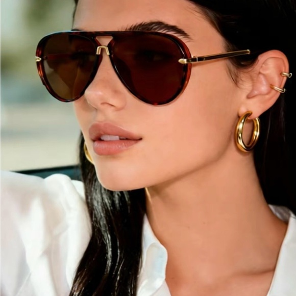 ‼️Low Start ‼️Womens Brown Aviator Sunglasses - Picture 2 of 2